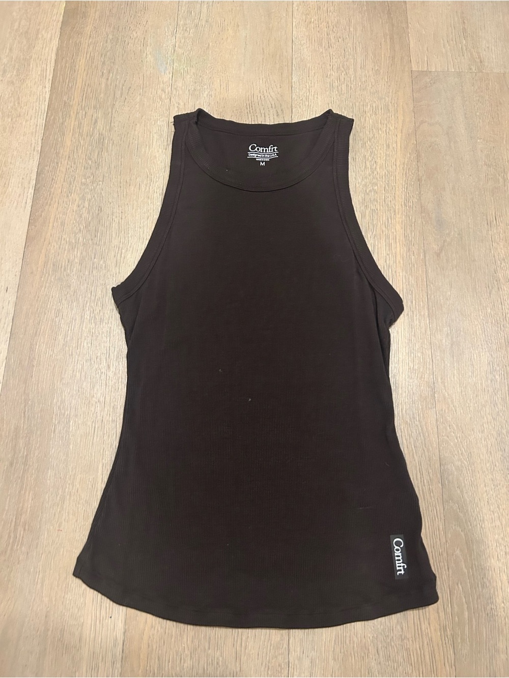 Comfrt Brown Ribbed Tank Top - Women's